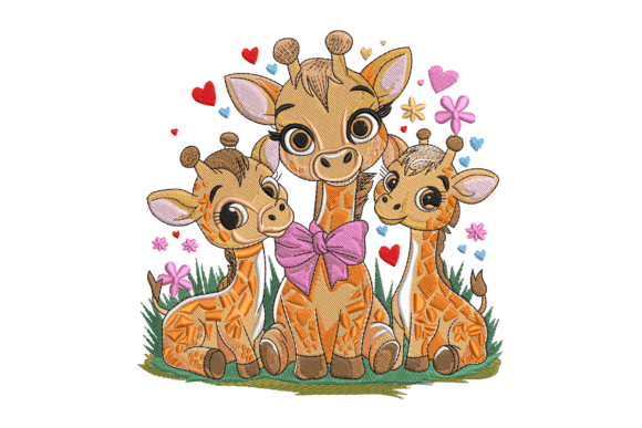 Adorable Chibi Giraffe Family with Bow Review for Craft Fairs
