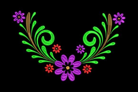 Beautiful Floral Corner Embroidery Design Review