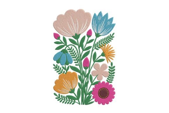 Botanical Flowers Embroidery Design: A Dreamy Addition to Handmade Gifts