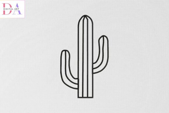 Cactus Outline Embroidery Design Review for Small Business Merch