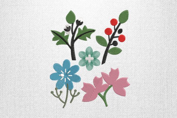 Colorful Floral Branch Embroidery Review for Seasonal Products