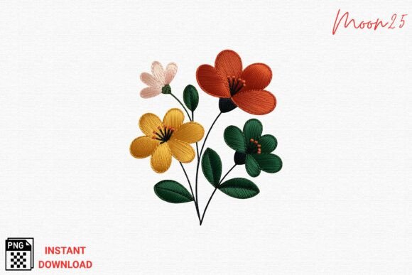Colorful Floral Embroidery PNG Art: A Seasonal Design Review