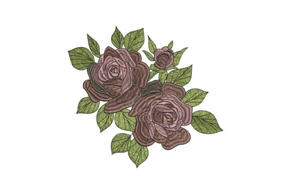 Dusty Pink Garden Roses: A Delicate Embroidery Design for Meaningful Personalized Gifts
