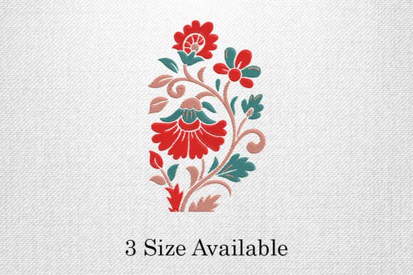 Floral Vine Red Green Embroidery Design Review