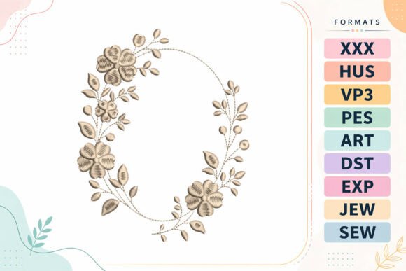 Floral Wreath Flowers Frame Review for Apparel Projects