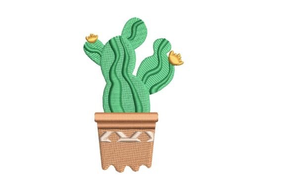 Funky Potted Cactus: A Playful Embroidery Design for Personalized Gifts