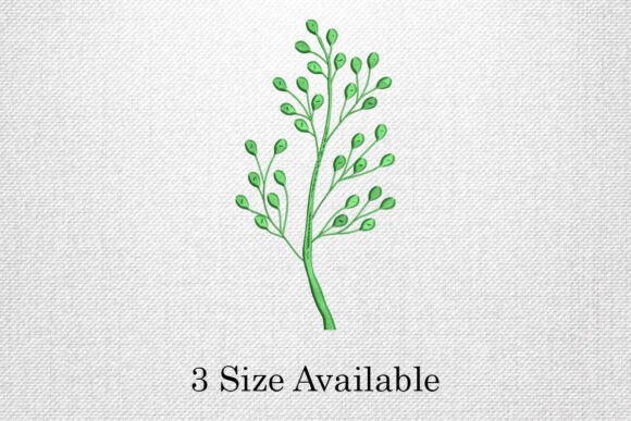 Green Leaf Stem Embroidery Design: A Natural Statement for Boutique Sweatshirts