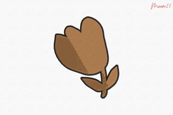 Minimal Brown Flower Embroidery Design Review