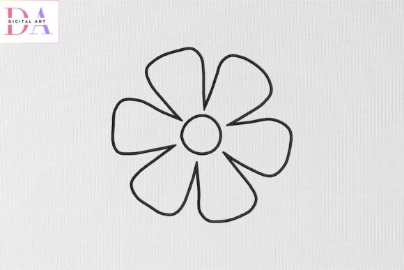 Minimal Petal Outline: A Modern Embroidery Design for Small Business Branding