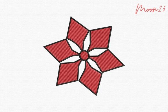 Modern Red Star Flower Embroidery Design Review