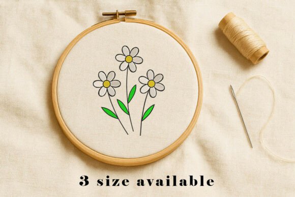 Simple Daisy Flower Embroidery File Review for Etsy Sellers