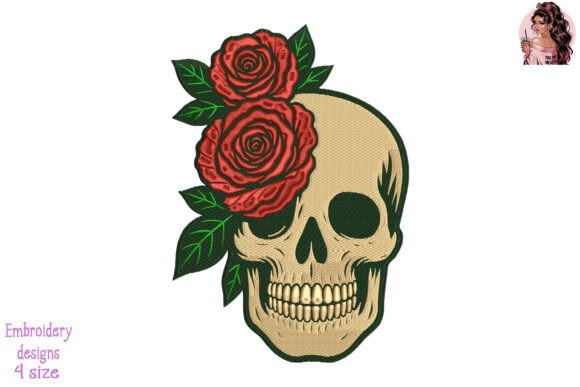 Skull and Roses Embroidery: A Bold Design for Seasonal Appeal