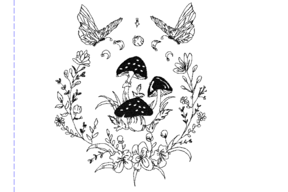 Whimsical Mushroom Butterfly Flowers Embroidery Design Review