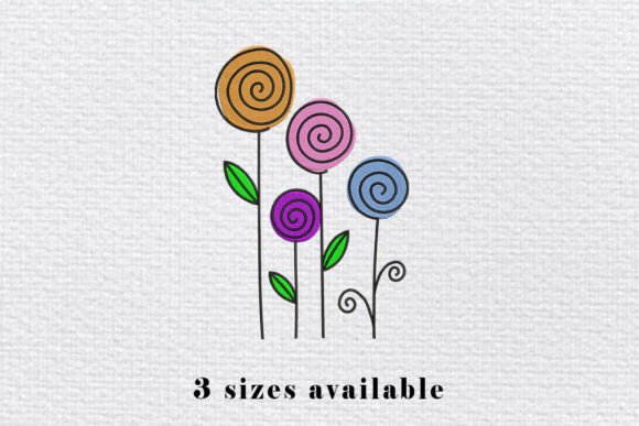 Whimsical Spiral Flowers: A Playful Embroidery Design for Holiday Creations